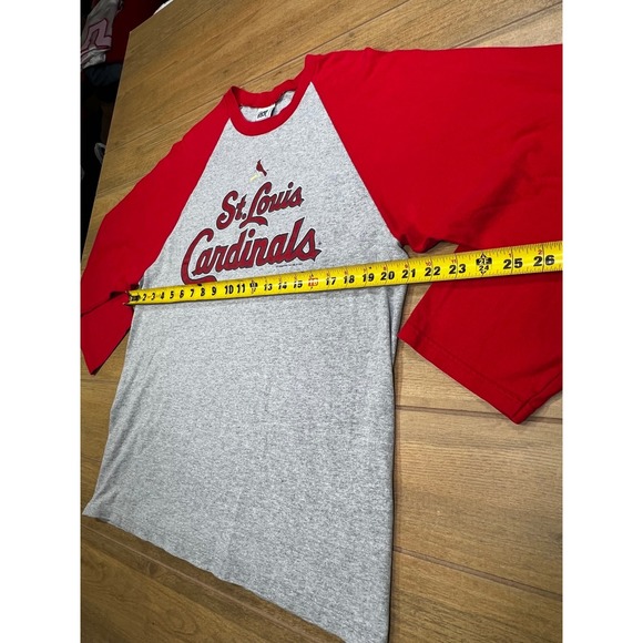 Vintage Lee Sport St Louis Cardinals Raglan Baseball T Shirt Gray Red Mens Sz Lg - Picture 8 of 9